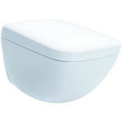 TOTO Neorest WX2 0.8 / 1.2 GPF Dual Flush Wall Mounted One Piece Elongated Toilet with Integrated Bidet Seat, Actuator Plate Flush and ACTILIGHT Technology Cotton / Nickel