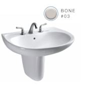 TOTO Prominence 26" Wall Mounted Bathroom Sink with 3 Faucet Holes Drilled, Overflow and CeFiONtect Ceramic Glaze Bone