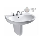 TOTO Prominence 26" Wall Mounted Bathroom Sink with Single Faucet Hole Drilled, Overflow and CeFiONtect Ceramic Glaze Bone