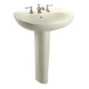 TOTO Prominence 26" Pedestal Bathroom Sink with 3 Faucet Holes Drilled, Overflow and CeFiONtect Ceramic Glaze - Pedestal Included Bone
