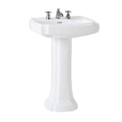 TOTO Guinevere 27-1/8" Pedestal Bathroom Sink with Single Faucet Hole Drilled and Overflow - Pedestal Included Cotton