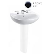 TOTO Prominence 26" Wall Mounted Bathroom Sink with Single Faucet Hole Drilled and Overflow Ebony