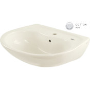 TOTO Prominence 26" Wall Mounted Bathroom Sink with Single Faucet Hole Drilled, Overflow and CeFiONtect Ceramic Glaze Cotton