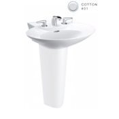 TOTO Pacifica 25-5/8" Pedestal Bathroom Sink with Single Faucet Hole Drilled and Overflow - Less Pedestal Cotton