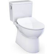 TOTO Glaston 1.0 GPF Two Piece Elongated Toilet with Left Hand Lever - Seat Included Cotton White