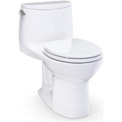 TOTO Ultramax 1.6 GPF One Piece Round Toilet with Left Hand Lever - Seat Included Cotton White