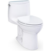 TOTO Ultramax 1.6 GPF One Piece Elongated Toilet with Left Hand Lever - Seat Included Cotton White