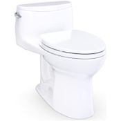 TOTO Ultramax 1.28 GPF One Piece Elongated Toilet with Left Hand Lever - Seat Included Cotton White