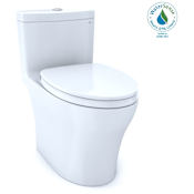 TOTO Aquia IV 0.9 / 1.28 GPF Dual Flush One Piece Elongated Chair Height Toilet with Push Button Flush - Seat Included Cotton