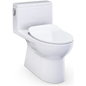 TOTO Redington 1.0 GPF One Piece Elongated Toilet with Left Hand Lever - Seat Included Cotton White