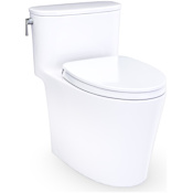 TOTO Aurora 1.0 GPF One Piece Elongated Toilet with Left Hand Lever - Seat Included Cotton White