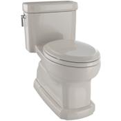 TOTO Guinevere 1.28 GPF One Piece Elongated Chair Height Toilet with Tornado Flush, CEFIONTECT Glaze, and Left Hand Lever - Soft Close Seat Included Bone