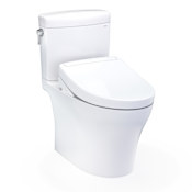 TOTO Washlet+ Aquia IV Cube Two-piece Elongated Dual Flush 1.28 And 0.9 GPF Toilet With S5 Bidet Seat Cotton