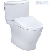 TOTO Nexus 1.28 GPF Two Piece Elongated Chair Height Toilet with Washlet+ S7A Auto Open Bidet Seat, CEFIONTECT Glaze, Tornado Flush, EWATER+ and Auto Flush Cotton