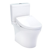 TOTO Washlet+ Aquia IV Two-piece Elongated Universal Height Dual Flush 1.28 And 0.9 GPF Toilet And Washlet S5 Bidet Seat Cotton
