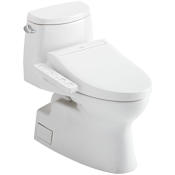 TOTO Carlyle II 1.28 GPF One Piece Elongated Toilet with Left Hand Lever - Bidet Seat Included Cotton