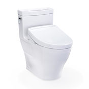 TOTO Washlet+ Aimes One-piece Elongated 1.28 GPF Toilet And Washlet S5 Bidet Seat Cotton