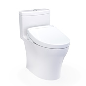 TOTO Washlet+ Aquia IV One-piece Elongated Dual Flush 1.28 And 0.9 GPF Toilet And Washlet S5 Bidet Seat Cotton