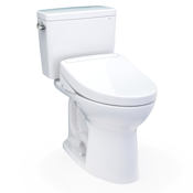 TOTO Drake Washlet+ Two-piece Elongated 1.28 GPF Universal Height Tornado Flush Toilet With S5 Bidet Seat, 12 Inch Rough-in Cotton
