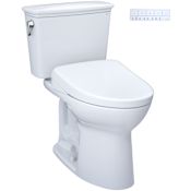 TOTO Drake 1.28 GPF Two Piece Elongated Chair Height Transitional Toilet with Washlet+ S7A Auto Open Bidet Seat, Tornado Flush, CEFIONTECT, and EWATER+ Cotton
