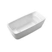 TOTO 67" Free Standing Solid Surface Galalato™ Soaking Tub with Reversible Drain, Drain Assembly and Overflow Gloss White