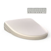 TOTO Washlet S7 Elongated Electric Bidet Toilet Seat with EWATER+ Wand / Bowl Cleaning, PREMIST, Auto / Remote Flush Compatibility, and Contemporary Lid Sedona Beige