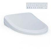 TOTO S7A Washlet Elongated Bidet Toilet Seat with EWATER+ Wand / Bowl Cleaning, Auto Open / Close Classic Lid, and Auto Flush Compatible Cotton