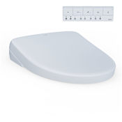 TOTO S7A Washlet Elongated Bidet Toilet Seat with EWATER+ Wand / Bowl Cleaning, Auto Open / Close Contemporary Lid, and Auto Flush Compatible Cotton