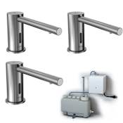 TOTO Global Faucet Deck Mounted Round S Touchless Electronic Foam Soap Dispenser Controller with 3 Liter Reservoir Tank and 3 Spouts Polished Chrome