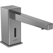 TOTO Global Faucet Deck Mounted Square S Touchless Electronic Foam Soap Dispenser Controller with 3 Liter Reservoir Tank and 3 Spouts Polished Chrome