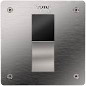 TOTO 1.0 GPF EcoPower Electronic Wall Mounted Stainless Steel and Bronze Toilet Flushometer for 1-1/2" Rear Stainless Steel