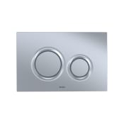 TOTO Dual Button Push Plate with Round Buttons for In Wall Tank Systems (DuoFit In-Wall Tanks) Matte Silver