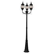 Trans Globe Lighting Three Light Up Lighting Outdoor Post Light from the Outdoor Collection Black