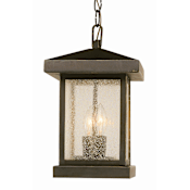 Trans Globe Lighting Asian Two Light Up Lighting Outdoor Square Pendant from the Outdoor Collection Weather Bronze