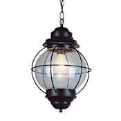 Trans Globe Lighting Single Light Down Lighting Medium Outdoor Pendant from the Outdoor Collection Black