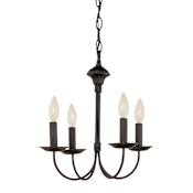 Trans Globe Lighting Traditional Four Light Up Lighting Mini Chandelier from the New Century Collection Black