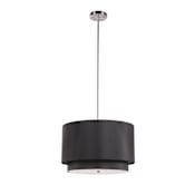 Trans Globe Lighting Three Light Double Shade Pendant from the Young and Hip Collection Brushed Nickel / Black