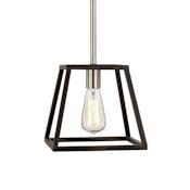 Trans Globe Lighting Adams 9" Wide Mini Pendant Black / Brushed Nickel
