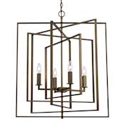 Trans Globe Lighting El Capitan 4 Light 26" Wide Taper Candle Chandelier Antique Gold