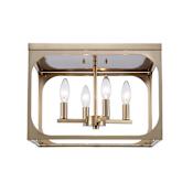 Trans Globe Lighting Ruby Ridge 4 Light 15" Wide Flush Mount Ceiling Fixture Antique Gold