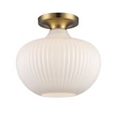 Trans Globe Lighting Aristo 12" Wide Semi-Flush Ceiling Fixture Antique Gold