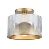 Trans Globe Lighting Quartz Serenade 11" Wide Flush Mount Drum Ceiling Fixture Antique Gold
