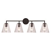 Trans Globe Lighting Terrance 4 Light 35" Wide Bathroom Vanity Light Black