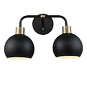 Trans Globe Lighting Indigo 2 Light 15" Wide LED Vanity Light Black / Antique Gold