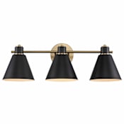 Trans Globe Lighting ForgeLume 3 Light 7" Wide LED Vanity Light Antique Gold / Black