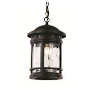Trans Globe Lighting Chimney Stack 1 Light Outdoor Pendant Black