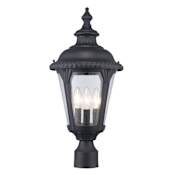 Trans Globe Lighting Three Light Outdoor Post Light Black