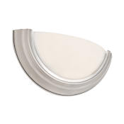 Trans Globe Lighting 1 Light Half Moon Wall Sconce with Frosted Shade Brushed Nickel