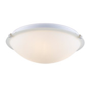 Trans Globe Lighting Neptune 3 Light 15" Wide Flush Mount Bowl Ceiling Fixture with Frosted Glass Shade Brushed Nickel