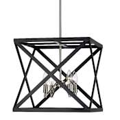 Trans Globe Lighting Ackerman 4 Light 13" Wide Cage Pendant Black / Brushed Nickel